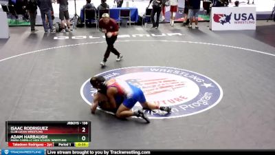 138 lbs Cons. Round 1 - Adam Harbaugh, Maria Carrillo High School Wrestling vs Isaac Rodriguez, Club Lucha Wrestling