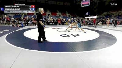 120 lbs Champ. Rd Of 16 - Wyatt Spencer, PA vs Dominic Cordero, TN