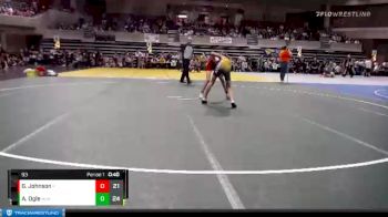 93 lbs Quarterfinals (8 Team) - Alex Ogle, HLWW vs Gauge Johnson, Pierz