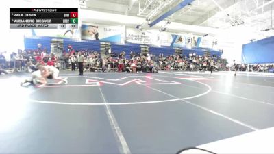 106 lbs 3rd Place Match - Zack Olsen, Blue Valley West vs Alejandro Dieguez, Derby