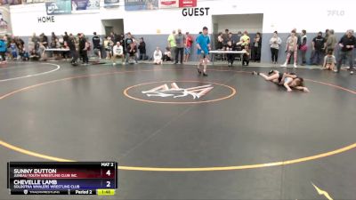 118 lbs Round 2 - Chevelle Lamb, Soldotna Whalers Wrestling Club vs Sunny Dutton, Juneau Youth Wrestling Club Inc.