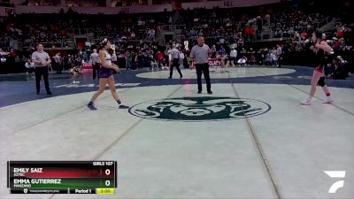 Girls 107 lbs Quarterfinal - Emily Saiz, Aztec vs Emma Gutierrez, Manzano