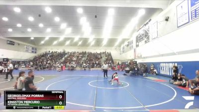 67 lbs Semifinal - Kingston Mercurio, Peterson Grapplers vs Georgelomax Porras, Neutral Grounds