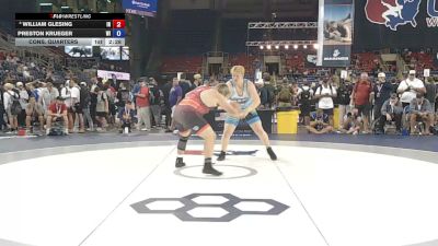 285 lbs Cons. Quarters - William Glesing, Indiana vs Preston Krueger, Wisconsin
