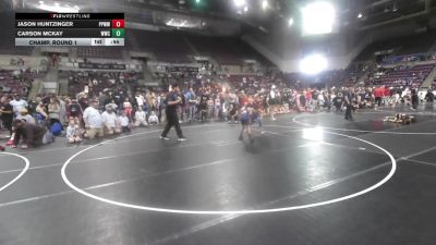 67.7-69.6 lbs Champ. Round 1 - Jason Huntzinger, Pikes Peak Warriors Wrestling vs Carson McKay, Widefield Wrestling Club