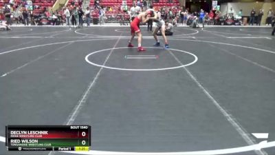 110 lbs Cons. Round 4 - Declyn Leschnik, Ridge Wrestling Club vs Ried Wilson, Tonganoxie Wrestling Club