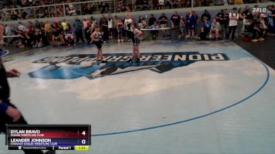 93 lbs Cons. Round 3 - Leander Johnson, Chugach Eagles Wrestling Club vs Dylan Bravo, Kodiak Wrestling Club