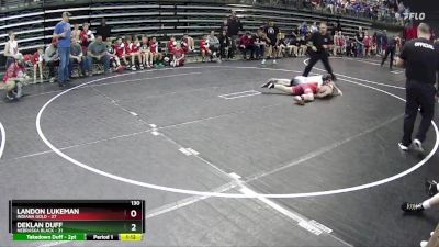 130 lbs Quarterfinals (8 Team) - Deklan Duff, Nebraska Black vs Landon Lukeman, Indiana Gold