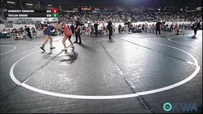 98 lbs 5th Place - Kimberly Emmons, Grove Takedown Club vs Taylan Green, Harrah Little League Wrestling