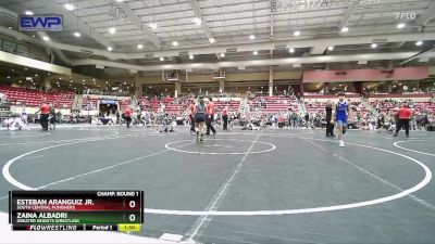 110 lbs Quarterfinal - Zaina Albadri, Greater Heights Wrestling vs Esteban Aranguiz Jr., South Central Punishers