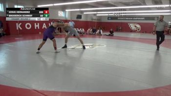 174 lbs Champ. Round 2 - Josue Hernandez, Cornell College vs Broderick Schmidt, St. Ambrose University