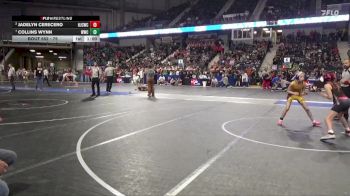 75 lbs Cons. Round 1 - Collins Wynn, Wakeeney Wrestling Club vs Jadelyn Cerecero, Hoisington Jr Cardinal Wrestling Club