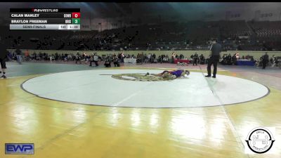 128 lbs Semifinal - Calan Manley, Cowboy Wrestling Club vs Braylon Freeman, Bristow