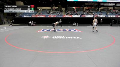 133 lbs Cons. Semi - 6 Luke Rioux, Indiana Tech vs 4 Vincent Citrano, Oklahoma City