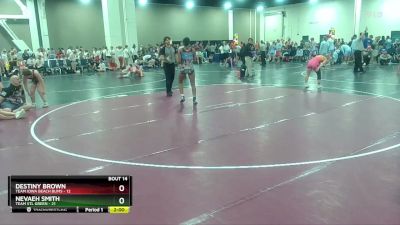 130 lbs Round 4 (8 Team) - Nevaeh Smith, Team STL Green vs Destiny Brown, Team Iowa Beach Bums