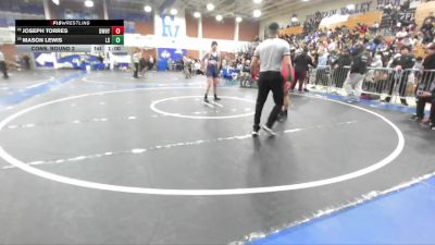 190 lbs Cons. Round 2 - Mason Lewis, La Sierra vs Joseph Torres, Downey