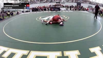 155 lbs Cameron Millsapps, Virginia vs Haley Pate, Alabama Blue