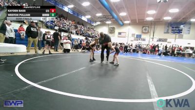 55 lbs Semifinal - Kayden Bass, Grove Takedown Club vs Weston Pulliam, Skiatook Youth Wrestling