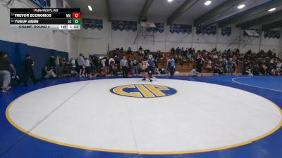 154 lbs Champ. Round 2 - Yusuf Amiri, Laguna Creek vs Trevor Economos, Monte Vista (Danville)