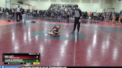 45 lbs Cons. Round 2 - Charlie Bemboom, Pursuit Wrestling Minnesota vs Dax Luft, Simley Wrestling Club