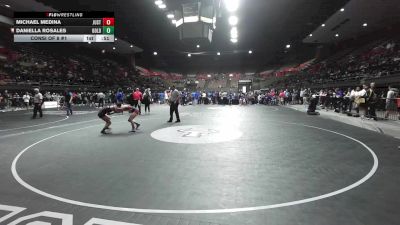 100 lbs Consi Of 8 #1 - Michael Medina, Justin Garza vs Daniella Rosales, Golden West