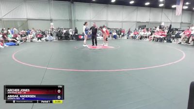 170 lbs Round 3 (8 Team) - Archer Jones, Arkansas Red vs Abigail Andersen, Georgia Red