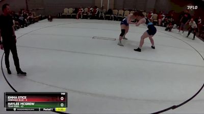 148 lbs Round 5 (8 Team) - Haylee McGrew, Team Iowa vs Emma Stice, Nebraska Blue