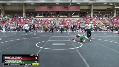 100 lbs Quarterfinal - Parker Mushrush, Mulvane Jr. Wrestling Club vs Brantley Temple, Holcomb Kids Wrestling