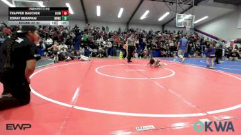 43 lbs Round Of 32 - Trapper Baucher, Fort Gibson Youth Wrestling vs Zoday Bearpaw, Warhorse Wrestling Club