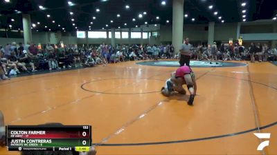 132 lbs Round 3 (6 Team) - Colton Farmer, MF Army vs Justin Contreras, Patriots WC Green