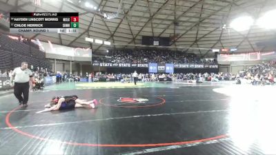 Girls 4A 120 lbs Champ. Round 1 - Chloe Herrick, Sumner (Girls) vs Hayden Linscott Morris, Moses Lake (Girls)