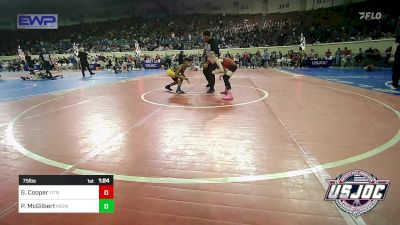 75 lbs Round Of 16 - Gage Cooper, Fitness Fight Factory Wrestling Club vs Paxtyn McGilbert, Midwest City Bombers Youth Wrestling Club