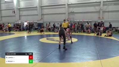 90-S lbs Consi Of 8 #2 - Brodey Lewis, WI vs Jayce Nixon, OH