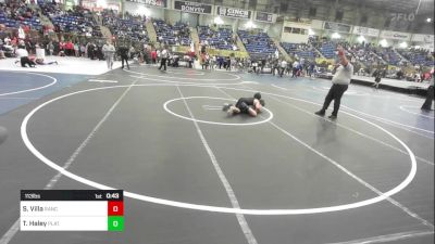 113 lbs Consi Of 8 #2 - Santiago Villa, Ranch Hand Wrestling vs Tim Haley, Platte Valley Jr Wrestling Club