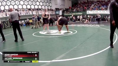 285 lbs Cons. Round 1 - Victory Workman, Olmsted Falls vs ADAM HAMZAH, Beachwood