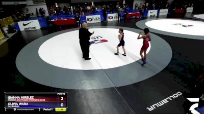 75 lbs Cons. Semi - Gianna Mirelez, Madera Grapplers Wrestling Club vs Olivia Wara, California