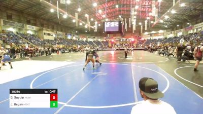 200 lbs Consi Of 4 - Garrett Snyder, Montrose Elite vs Jakobe Begay, Montezuma-Cortez Middle School