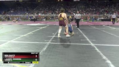 D4-175 lbs Cons. Round 2 - Ben Gautz, Manchester HS vs Landen Johnson, Lakeview HS