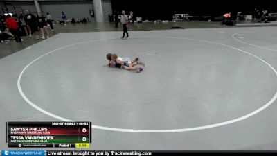 48-52 lbs 7th Place Match - Tessa VandenHoek, Mat Pack Wrestling Club vs Sawyer Phillips, Riverhawk Wrestling Club