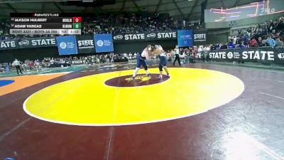 Boys 3A 285 lbs Champ. Round 2 - Adam Vargas, Bellarmine Prep vs Jaxson Hulbert, Meadowdale