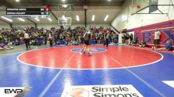 102 lbs Quarterfinal - Peighton Smith, Wilburton Schools vs Sophia Koloff, Tulsa Union Girls