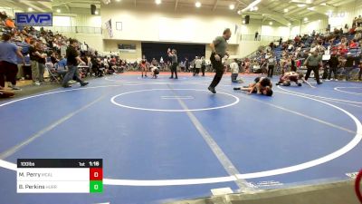 100 lbs Semifinal - Mason Perry, Mcalester Youth Wrestling vs Broderick Perkins, HURRICANE WRESTLING ACADEMY