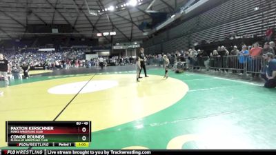 49 lbs Quarterfinal - Paxton Kerschner, Forks Wrestling Club vs Conor Rounds, Puyallup Wrestling Club