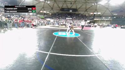 Boys 1B/2B 126 Cons. Round 2 - Jon Brooks, Columbia Burbank vs Hunter Hipp, Napavine