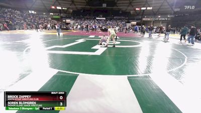 98 lbs Cons. Round 3 - Soren Blomgren, Vashon Island Junior Wrestling vs Brock Zappey, South Kitsap Wrestling Club