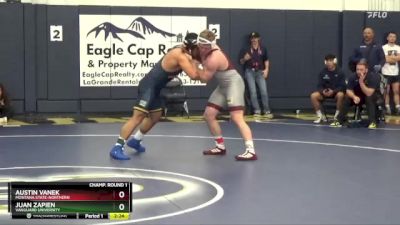 184 lbs Champ. Round 1 - Austin Vanek, Montana State-Northern vs Juan Zapien, Vanguard University