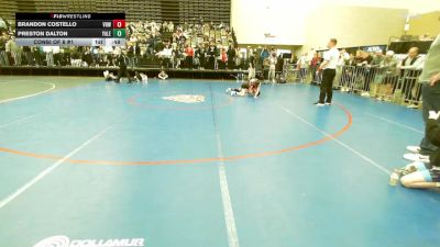 72-J lbs Consi Of 8 #1 - Brandon Costello, Vougar Honor Wrestling vs Preston Dalton, Yale Street