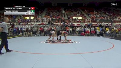 130 lbs Cons. Semi - Maddie Fullerton, Wellington HS vs Payge Vetsch, Meriden-Jefferson West