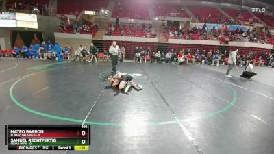 106 lbs Round 1 (16 Team) - Mateo Barron, El Paso Del Valle vs Samuel Rechtfertig, Cedar Park