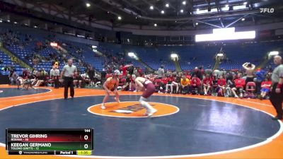 144 lbs Quarterfinals (8 Team) - Keegan Germano, Tolono (Unity) vs Trevor Gihring, Roxana